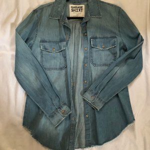 Garage Oversized Blue Denim Shirt